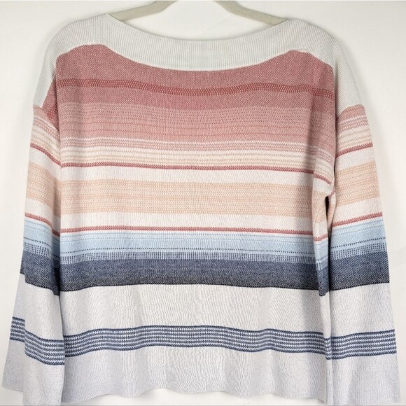 JohnPaulRichard Women's L Striped Cotton Sweater Multicolor Lightweight - Picture 4 of 9